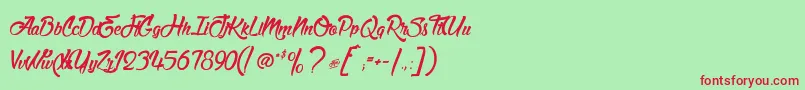 MatadorDeNimes Font – Red Fonts on Green Background