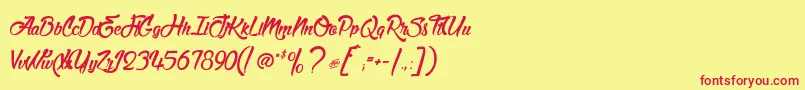 MatadorDeNimes Font – Red Fonts on Yellow Background