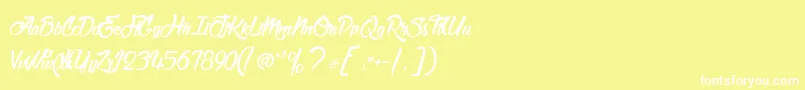 フォントMatadorDeNimes – 黄色い背景に白い文字