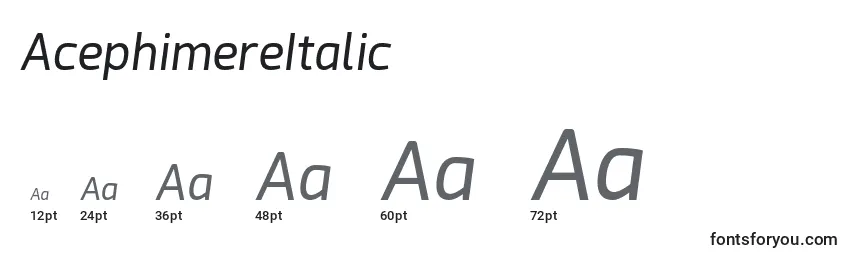 Размеры шрифта AcephimereItalic