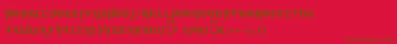 Czcionka Hammerhe – brązowe czcionki na czerwonym tle