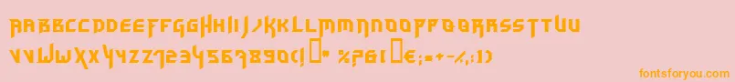 Hammerhe-fontti – oranssit fontit vaaleanpunaisella taustalla