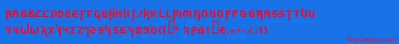 Hammerhe Font – Red Fonts on Blue Background