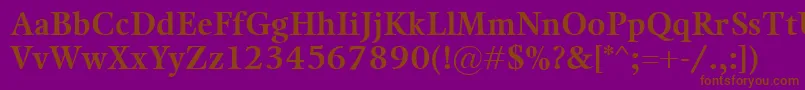 フォントKalixBold – 紫色の背景に茶色のフォント