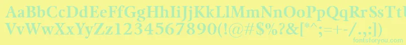 KalixBold-Schriftart – Grüne Schriften auf gelbem Hintergrund