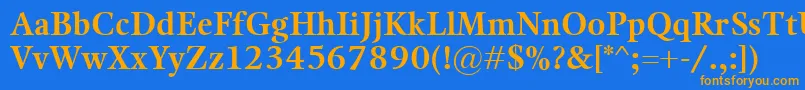 KalixBold-Schriftart – Orangefarbene Schriften auf blauem Hintergrund
