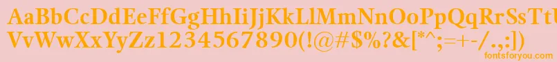 KalixBold-Schriftart – Orangefarbene Schriften auf rosa Hintergrund