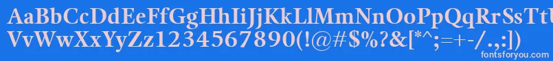 フォントKalixBold – ピンクの文字、青い背景