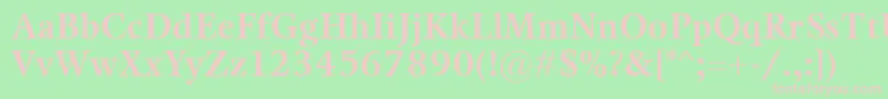 Fonte KalixBold – fontes rosa em um fundo verde