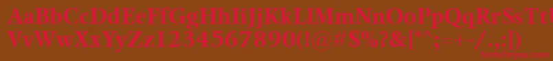 フォントKalixBold – 赤い文字が茶色の背景にあります。