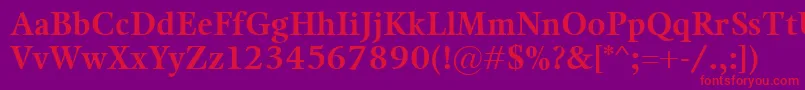 フォントKalixBold – 紫の背景に赤い文字