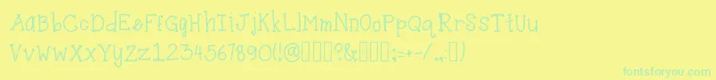 DirtyWastebuckets Font – Green Fonts on Yellow Background