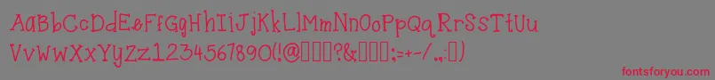 DirtyWastebuckets Font – Red Fonts on Gray Background