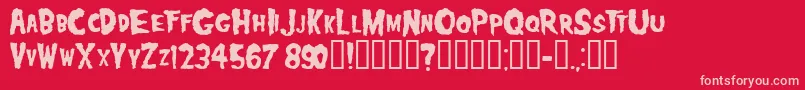 Misfits Font – Pink Fonts on Red Background