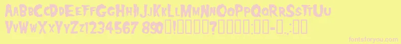 Misfits Font – Pink Fonts on Yellow Background