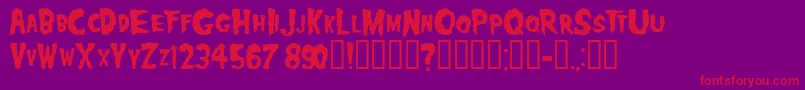 Misfits Font – Red Fonts on Purple Background