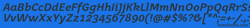 JuvenisbookBolditalic Font – Black Fonts on Blue Background