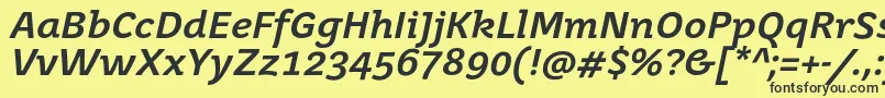 JuvenisbookBolditalic Font – Black Fonts on Yellow Background