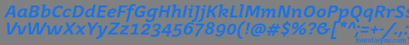 フォントJuvenisbookBolditalic – 灰色の背景に青い文字