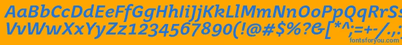 JuvenisbookBolditalic Font – Blue Fonts on Orange Background
