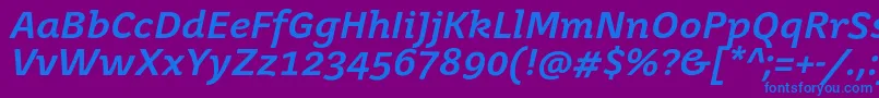 JuvenisbookBolditalic Font – Blue Fonts on Purple Background