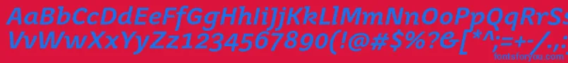 JuvenisbookBolditalic Font – Blue Fonts on Red Background