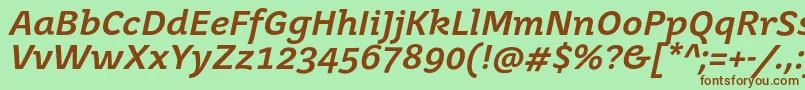 JuvenisbookBolditalic Font – Brown Fonts on Green Background