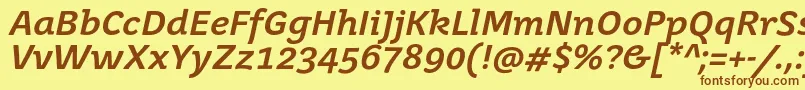 JuvenisbookBolditalic Font – Brown Fonts on Yellow Background