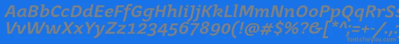 JuvenisbookBolditalic Font – Gray Fonts on Blue Background