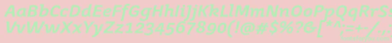 JuvenisbookBolditalic Font – Green Fonts on Pink Background