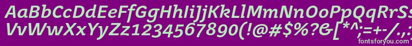 JuvenisbookBolditalic Font – Green Fonts on Purple Background