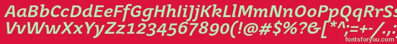 JuvenisbookBolditalic Font – Green Fonts on Red Background