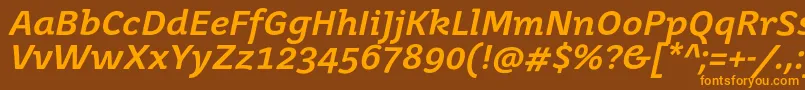 JuvenisbookBolditalic Font – Orange Fonts on Brown Background