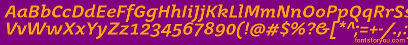JuvenisbookBolditalic Font – Orange Fonts on Purple Background