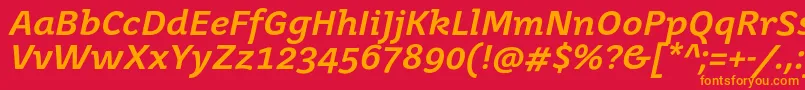 JuvenisbookBolditalic Font – Orange Fonts on Red Background