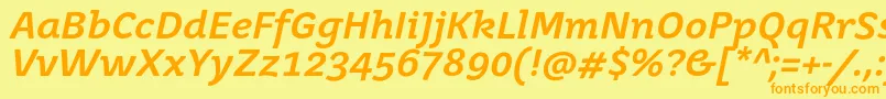 JuvenisbookBolditalic Font – Orange Fonts on Yellow Background