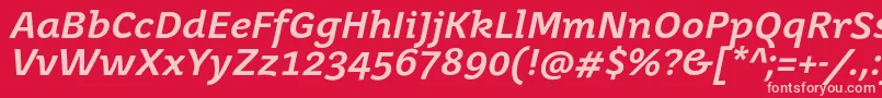 JuvenisbookBolditalic Font – Pink Fonts on Red Background