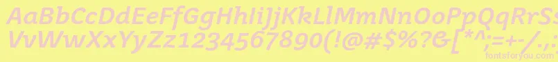 JuvenisbookBolditalic Font – Pink Fonts on Yellow Background