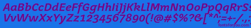 JuvenisbookBolditalic Font – Purple Fonts on Blue Background