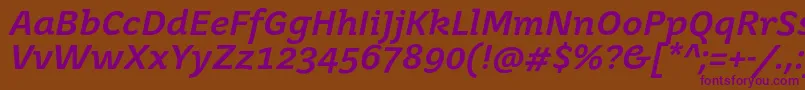 JuvenisbookBolditalic Font – Purple Fonts on Brown Background