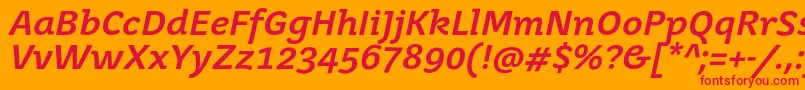 JuvenisbookBolditalic Font – Red Fonts on Orange Background