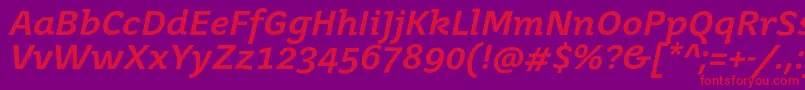 JuvenisbookBolditalic Font – Red Fonts on Purple Background