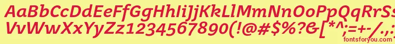 JuvenisbookBolditalic Font – Red Fonts on Yellow Background