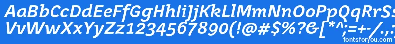 JuvenisbookBolditalic Font – White Fonts on Blue Background