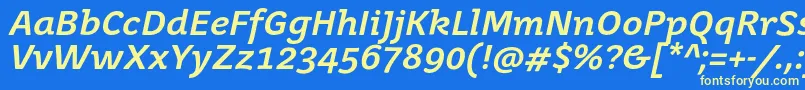 JuvenisbookBolditalic Font – Yellow Fonts on Blue Background