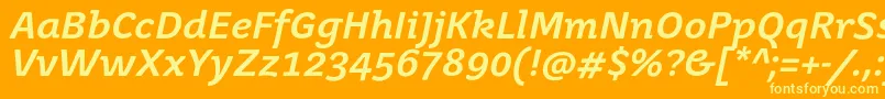 JuvenisbookBolditalic Font – Yellow Fonts on Orange Background