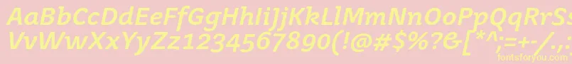 JuvenisbookBolditalic Font – Yellow Fonts on Pink Background