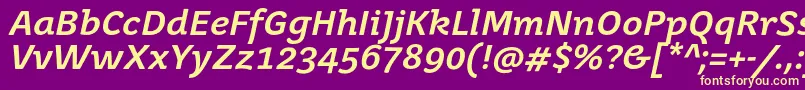 JuvenisbookBolditalic Font – Yellow Fonts on Purple Background