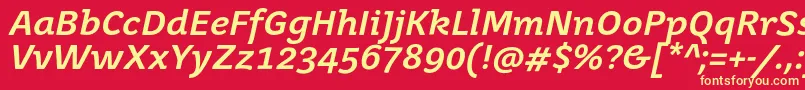 JuvenisbookBolditalic Font – Yellow Fonts on Red Background