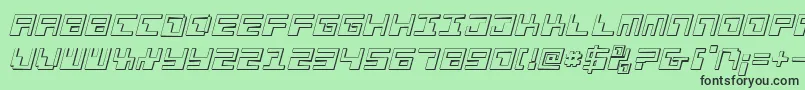 Phaserbank3Di Font – Black Fonts on Green Background